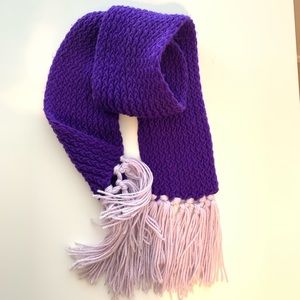 Purple Hand Knitted Scarf